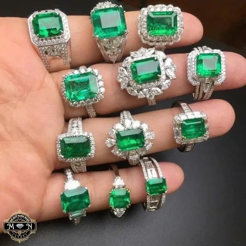 Bộ nhẫn nam ngọc lục bảo