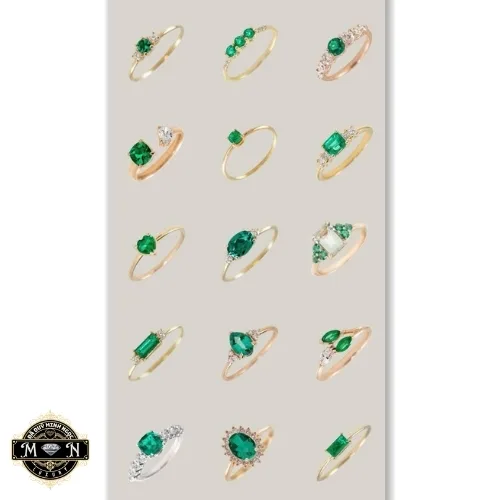 Bộ nhẫn nữ ngọc lục bảo