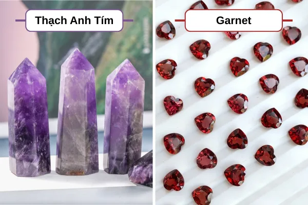 Đá quý theo cung hoàng đạo: Khám phá viên đá may mắn của bạn Đá quý dành cho cung Bảo Bình là Thạch Anh Tím (Amethyst) và Garnet