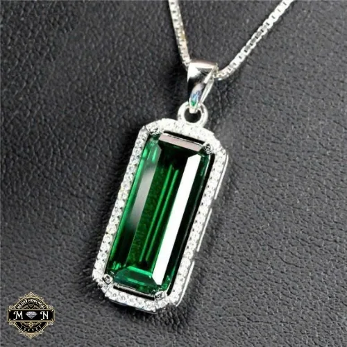 Mặt dây chuyền chữ nhật viền bạc