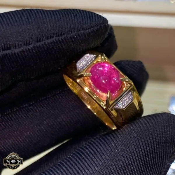 Nhẫn nam ruby oval 1