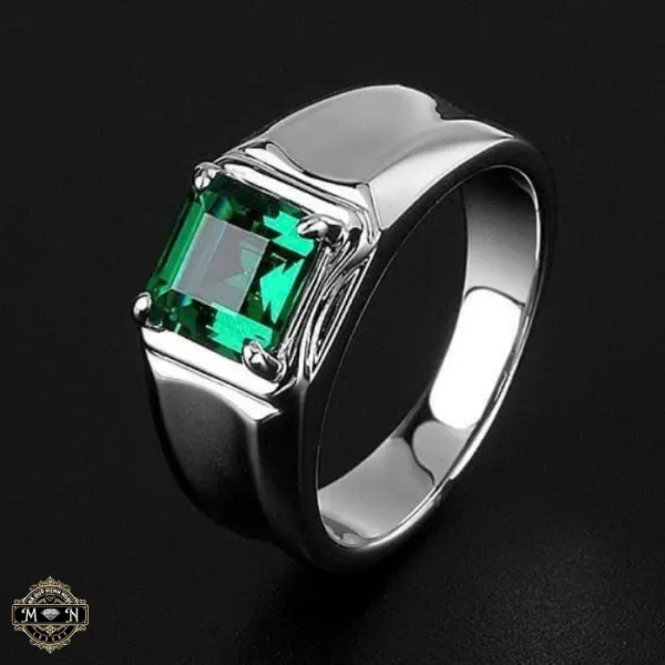 Nhẫn nam Emerald vuông