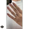 Nhẫn nữ kim cương viền đá vuông Nhẫn nữ kim cương viền đá vuông 2