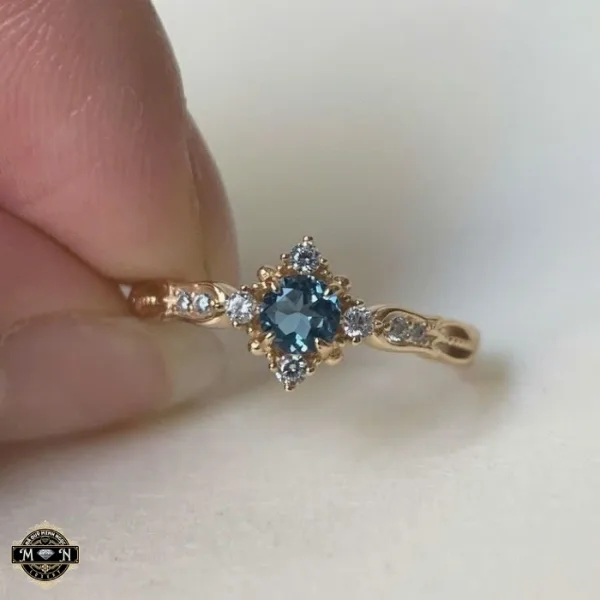 Nhẫn nữ đóa hoa sapphire