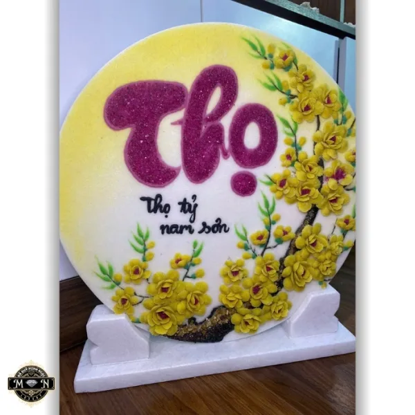 Tranh đá quỹ chữ Thọ