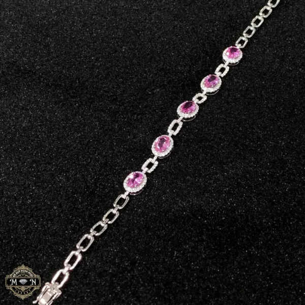 Vòng tay Amethyst Oval viền đá